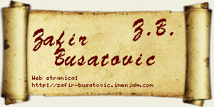 Zafir Bušatović vizit kartica